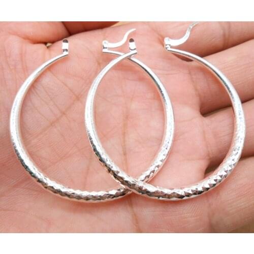 Fashion 925 stamped silver plated Round Fish Mating Big Hoop Earring Charm Large Women Circle Hoop Earring Jewelry aros de plata