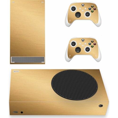 Gold Color Skin Sticker Decal Cover for Xbox Series S Console and 2 Controllers Xbox Series Slim Skin Sticker Vinyl
