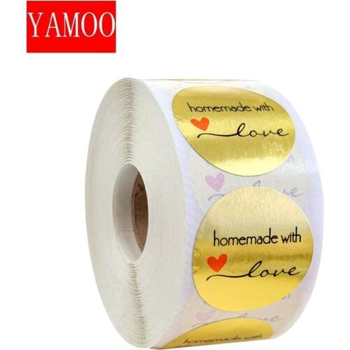 Natural Kraft Heart Shape Gold Thank You Stickers Seal Labels Scrapbooking For Package Stationery