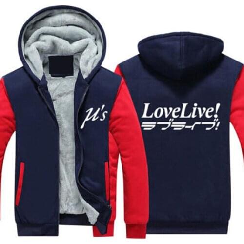 New Winter Jackets and Coats Love live hoodie Anime LOVELIVE Hooded Thick Zipper Men women Sweatshirts