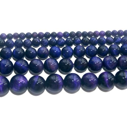 Wholesale Natural Stone purple Tiger Eye Agates Beads 4 6 8 10 12 MM Pick Size For Jewelry Making DIY Bracelet Necklace Material