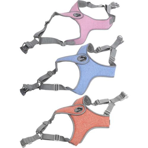 Pet Dog Collar Pet Leash Vest Reflective Harness Adjustable Breathable Cat Dog Outdoor Walking Strap Dog Harness Blue Pink