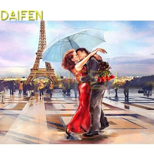 Full Square Diamond embroidery Umbrella lover tower Full Round Diamond mosaic Umbrella lover DIY3D Diamond painting Cross stitch