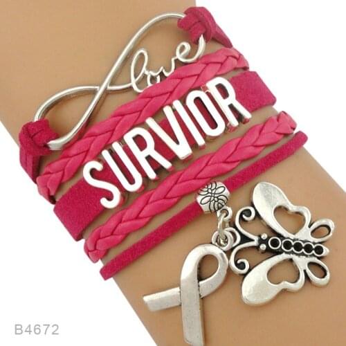 Grey Orange Yellow Blue Red Purple Be Brave Believe Faith Disease Illness Cancer Awareness Hope Ribbon Survivor Bracelets