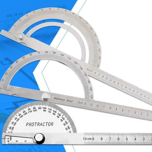 180 Degree Protractor Metal Angle Finder Goniometer Angle Ruler Stainless Steel Woodworking Tools Rotary Measuring Ruler
