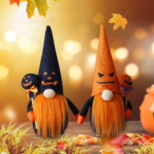 Happy Halloween Decorations Pumpkin Ghost Scary Faceless Doll Halloween Christmas Party Home Bar Decor Halloween Gift for Kids