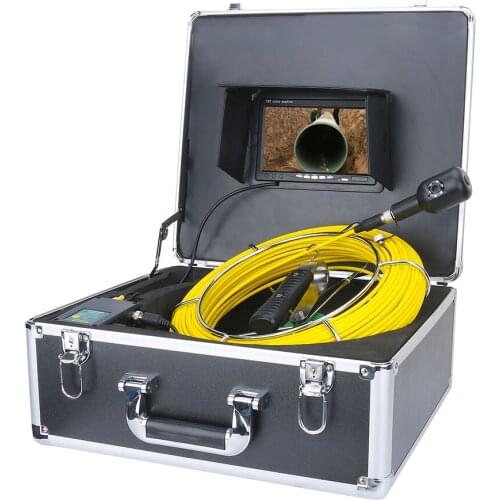 50M 1080P HD Dual Camera Lens Drain Sewer Pipeline Industrial Endoscope Pipe Inspection Video Camera with 7inch DVR Screen