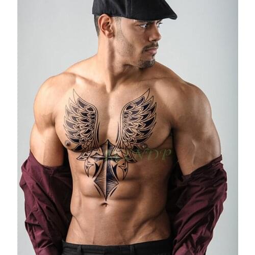 Waterproof Temporary Tattoo Sticker Cross Wing Angel whole back tattoo large tatto flash tatoo fake tattoos for women Men Girl