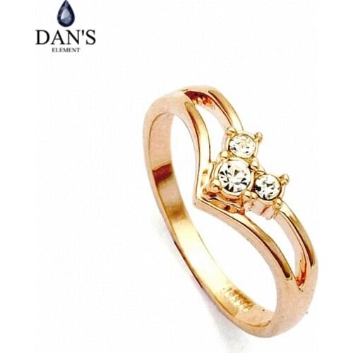 Dans Element Austrian Crystals Round Rings for Women healthful Anti Allergies #RG90636