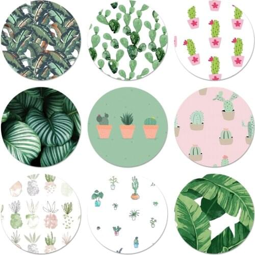 58mm Cactus Banana Leaves Icons Pins Badge Decoration Brooches Metal Badges For Clothes Backpack Decoration