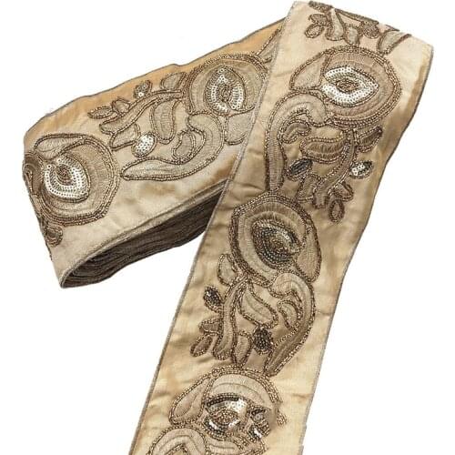 1 Yards Lace Trims Floral Webbing Ribbon Clothing Decorative Embroidered Lace DIY Sewing Material for Dress