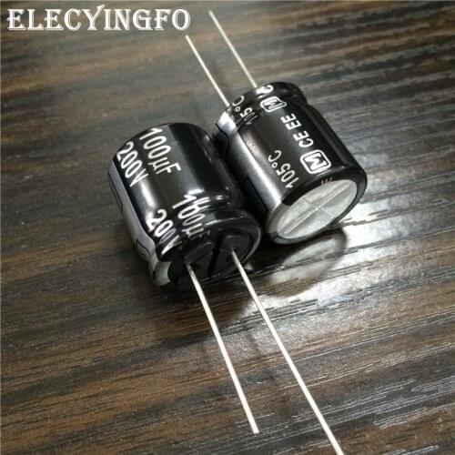 10pcs 100uF 200V100UF EE Series 18x20mm High ripple current 200V100uF Aluminum Electrolytic capacitor