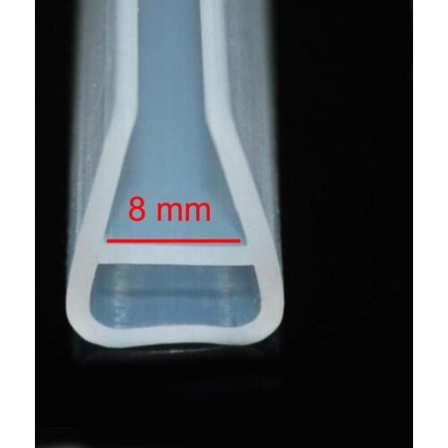 3 meters U shape silicone rubber bath shower glazing door window seal strip weatherstrip for 8mm glass
