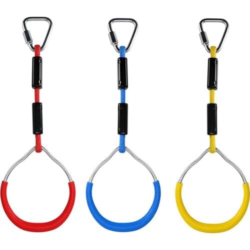 3PCS/lot High Quality Gymnastic Swing Bar Rings Colorful Backyard Outdoor Gymnastic Ring Ninja Obstacle Course Kit