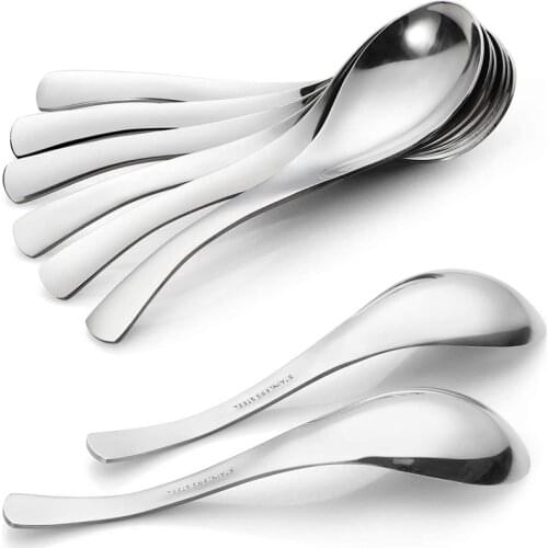 8 Pcs Stainless Steel Soup Spoons 16.6cm LenghthThick Heavy-Weight Table Spoons for Soup Serving Spoon Tableware for Home Use