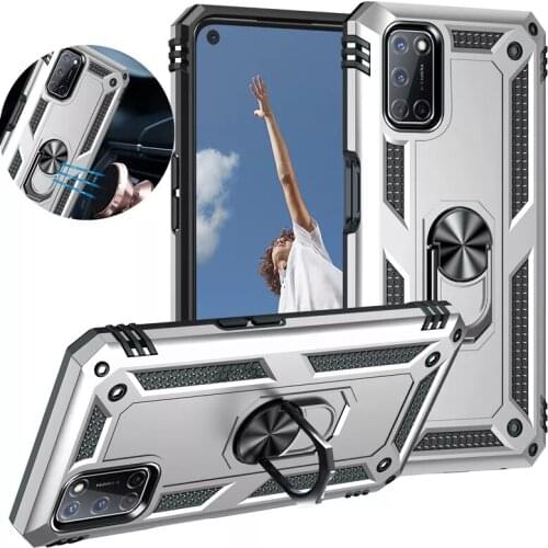 Coque For OPPO A52 Case Luxury Armor Shockproof Car Magnetic Ring Back Cover For OPPO A72 A92 4G Silicone Phone Case Fundas