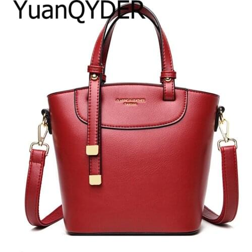 Designer Luxury Women Handbag Belt Buckle Female Bucket Bag Fashion Small Crossbody Shoulder Bags High Quality Leather Tote Bag