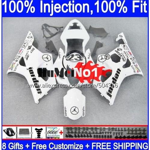 OME For SUZUKI GSXR 1000 GSXR-1000 2003 2004 Gloss white 20MC.69 GSX-R1000 K2 1000CC GSX R1000 K3 03 04 GSXR1000 03 04 Fairings