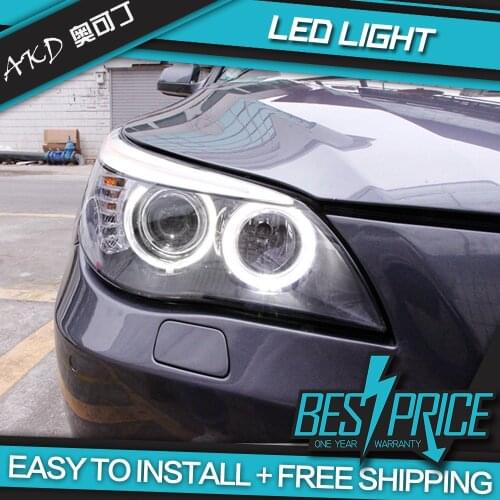 AKD Car Styling Head Lamp for BMW E60 Headlights 2003-2010 520i 523i 530i 535i LED Headlight DRL Hid Bi Xenon Auto Accessories