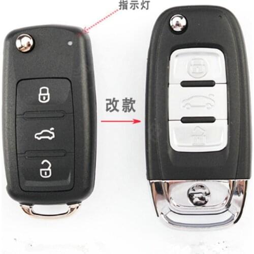 202AD Flip Folding Remote Key Shell For VW Golf Passat Beetle Polo Bora 3 Button Uncut HU66 Blade Auto Blank Fob Case