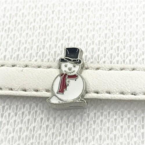 Hot selling 50pcs/lot 8mm alloy snowman slide charms Fit DIY Wristband Bracelet diy jewelry charms