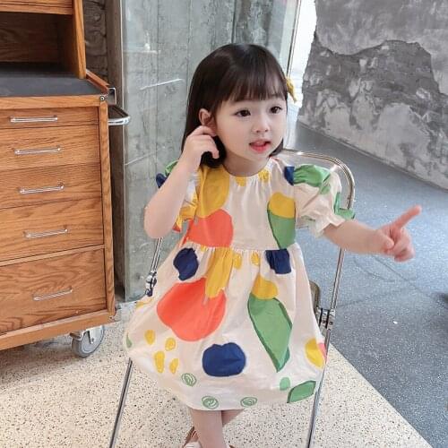 Girls Colorful Dress 2021 Summer Children Fashionable Dresses Vestido Menina Sukienka Dziewczynka