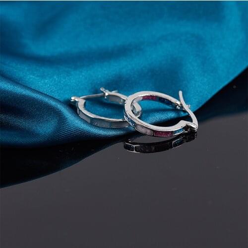 Opal round color exaggerated earrings ear jewelry C-shaped earrings opal opal