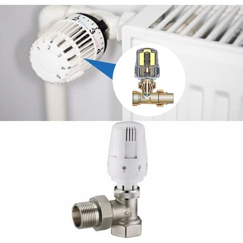 Brass Thermostatic Radiator Valve Straight Type DN15 Automatic Floor Heating Control Valve