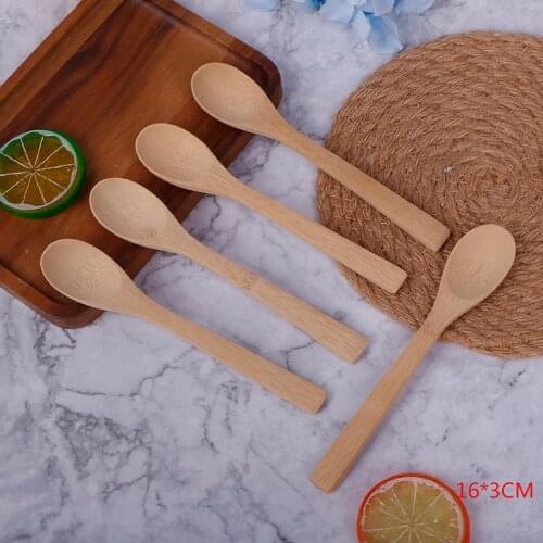 1/5Pcs Bamboo Jam Spoon Ecofriendly Tableware Bamboo Scoop Coffee Honey Tea Spoon Stirrer Baby Honey Spoon Coffee Spoon