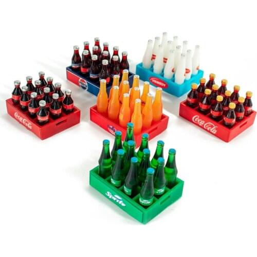 Mini Wine Bottle Glass Bottle Wooden Wine Barrel Simulation Drinks Model for 1/10 RC Crawler Car TRX4 Tamiya Traxxas Scx10 D90