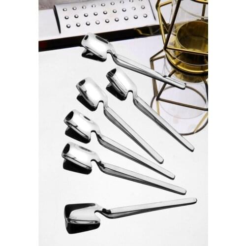 6 pcs Teaspoon Set Stainless Steel Iron Shovel Tea Sets Coffee Spoon Creative Spoon Home Dinner Tableware Kitchen Tools Set