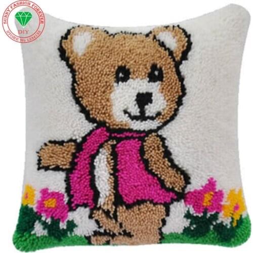 Cute Bear Diy Needlework pillowcase embroidery Handmade carpet set embroidery stitch thread Stitch Threads embroidery Carpets