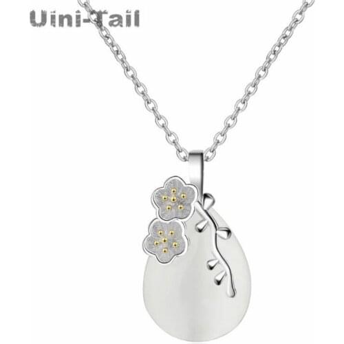 Uini-Tail 2019 new listing 925 sterling silver branches plum blossom pendant necklace Chinese style fashion tide flow ED442