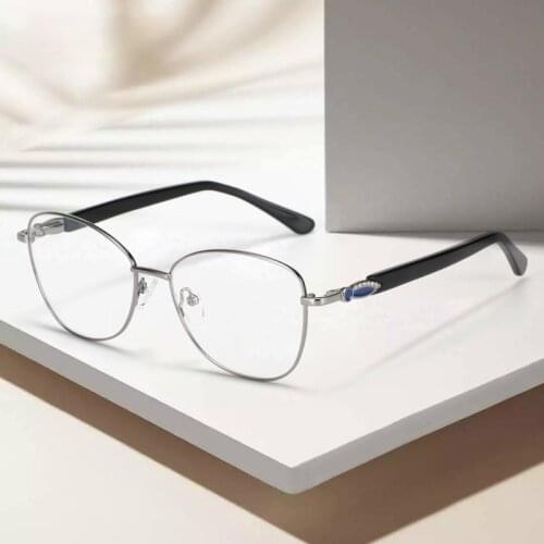 BLUEMOKY Cat Eye Eyeglasses Frames Women Luxury Alloy Metal Prescription Glasses Frame Female Stylish Optical Spectacles Eyewear
