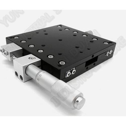 90*90mm X Axis Manual Displacement Trimming Platform Cross Roller Guide Way Linear Stage Sliding Table High precision LX90-L