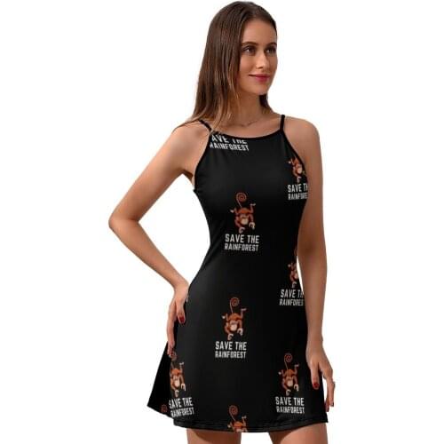 Monkey Dress Suspender Modern Spandex Dresses Women Pattern Social Cheap One-Piece Dress
