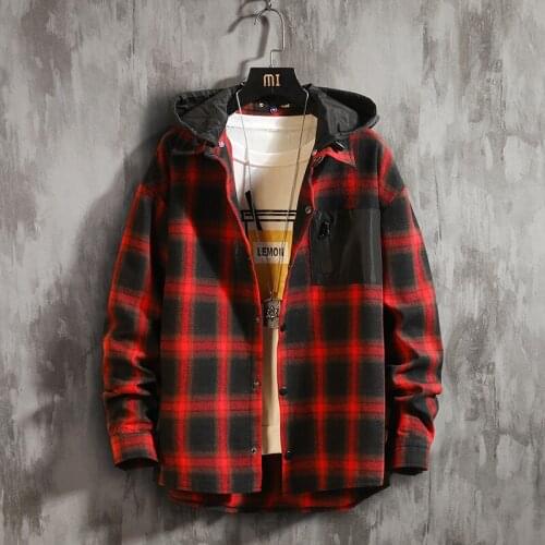 Korea Style Casual Cardigan 2021 Spring Autumn Hoodie Plaid Sweatshirt MenS Fleece Hip Hop Streetwear Clothes