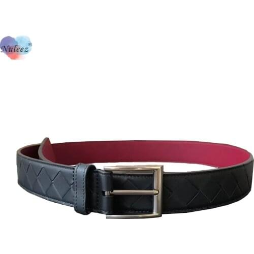 Luxury Belt Men Calf Leather Woven Double Face Abortive Calfskin Classical Simple Designed for Jeans and Suits Soft Wearing