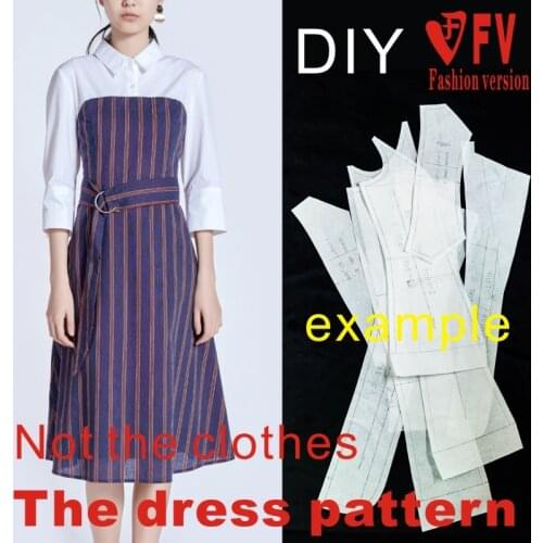 Shirt Collar Pattern Dress Womens Long Skirt Clothing Cutting Drawing BLQ-384