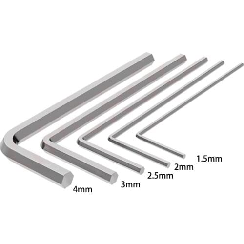 5pcs M2 M3 M4 M5 Allen Wrench Hex Key Hexagon Wrench L-Type Removal Tools 1.5/2/3/4mm For 3D Printer Parts Disassembly Tools