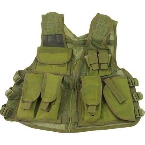 Military Tactical Vest Outdoor Hunting CS Army Combat Nylon High Quality Safety Mesh Vest adjustable lightweight with Pouches