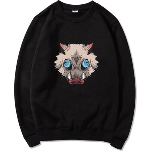 Japanese Anime Funny Demon Slayer Hoodies Men/Women Hip Hop Harajuku Streetwear Inosuke Breath Of The Beast Pullover Sweatshirt
