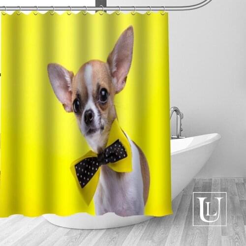 Custom Chihuahua dog Curtain Fabric Modern Shower Curtain bathroom beautiful Curtains Bath decor Polyester Cloth Waterproof