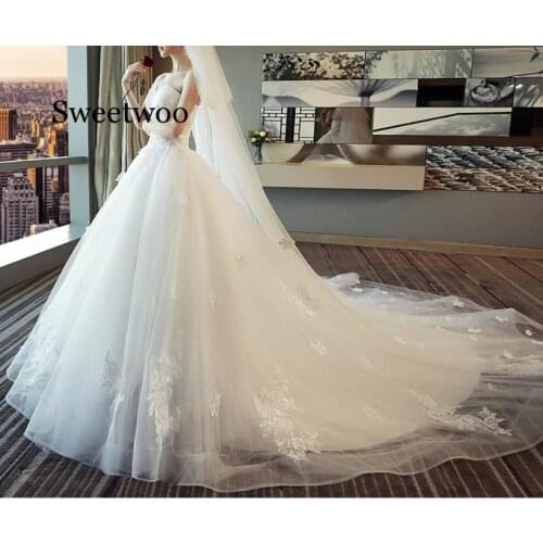 2020 New Korean Tube Top Tailoring Lace Slim Applique Dress Vestido de novia