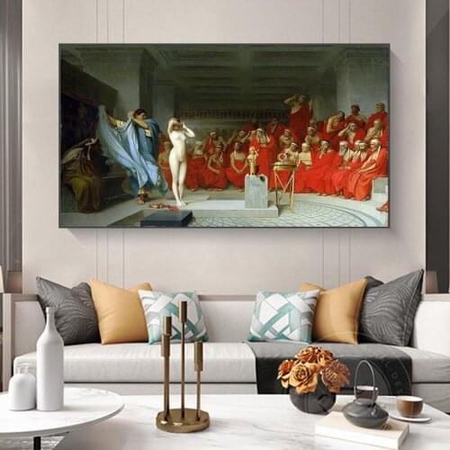Famous Paintings Fryne In The Court Canvas Art Posters and Prints Wall Art Pictures for Home Living Room Wall Decor No Frame