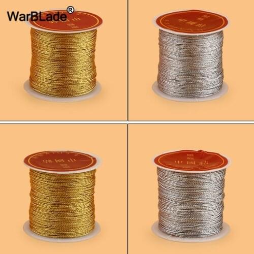 0.2/0.4/0.6/0.8/1mm Silver Gold Cord Nylon Cord Chinese knot Thread String Rope Bead For DIY Braided Tassel Ring Bracelet Making
