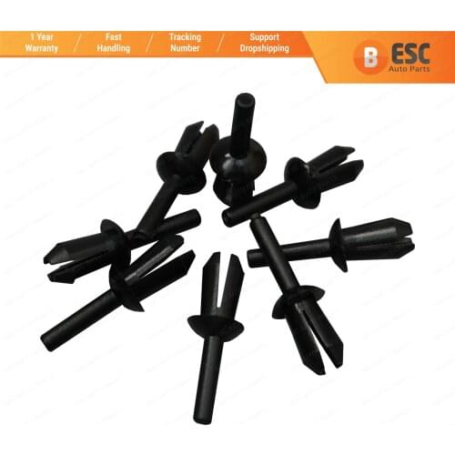 ESC ECF5058 10 Pieces Expanding Mounting Rivet Clips for Renault 7703072116 BMW 1161881149 VW N10259301