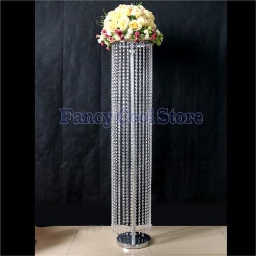 120cm(H) Crystal Wedding Aisle Pillar Flower Stand Road leads Event Decoration