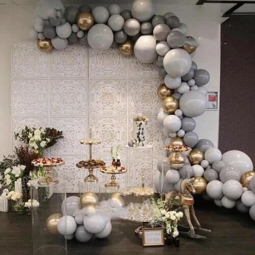 179pcs/set Gray Balloon Arch Garland White Gray Gold Balloon Birthday Party Decor Baby Shower Wedding Decoration