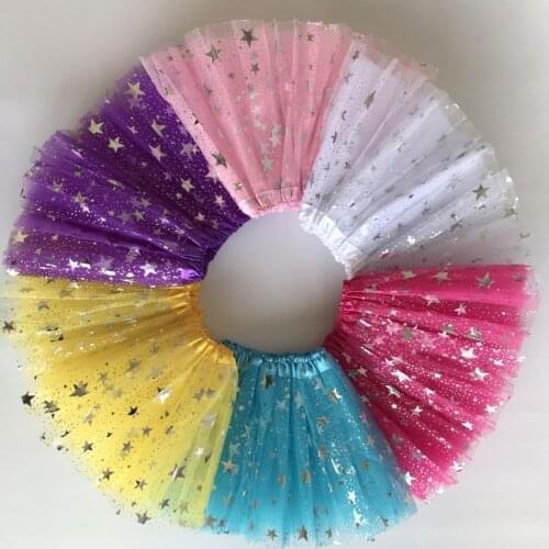2020 new year Multicolor Baby Kids skirt Girls Princess Stars Tutu Skirt Sequins Party Dance Ballet Tutu Printed stars Skirts